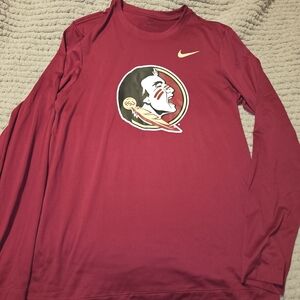 Nike Men's Maroon Long Sleeve Tee